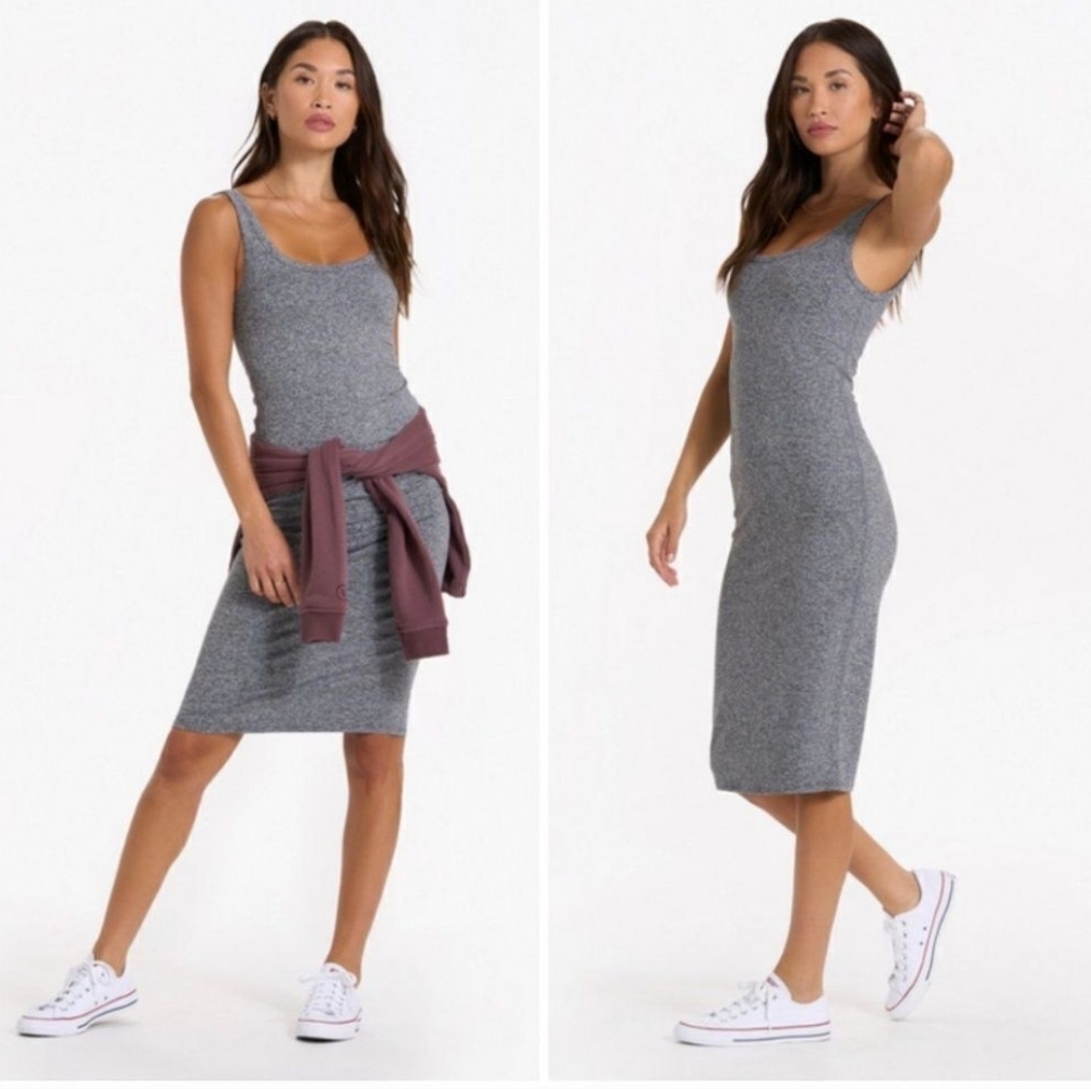 Vuori Athletic Gray Charcoal Midi Dress - Picture 1 of 4